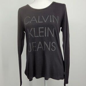 Calvin Klein Jeans Black Graphic Long Sleeve Tee